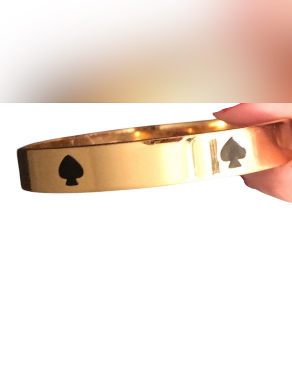 NWOT KATE SPADE GOLD WITH BLACK SPADES BRACELET - Picture 6 of 7